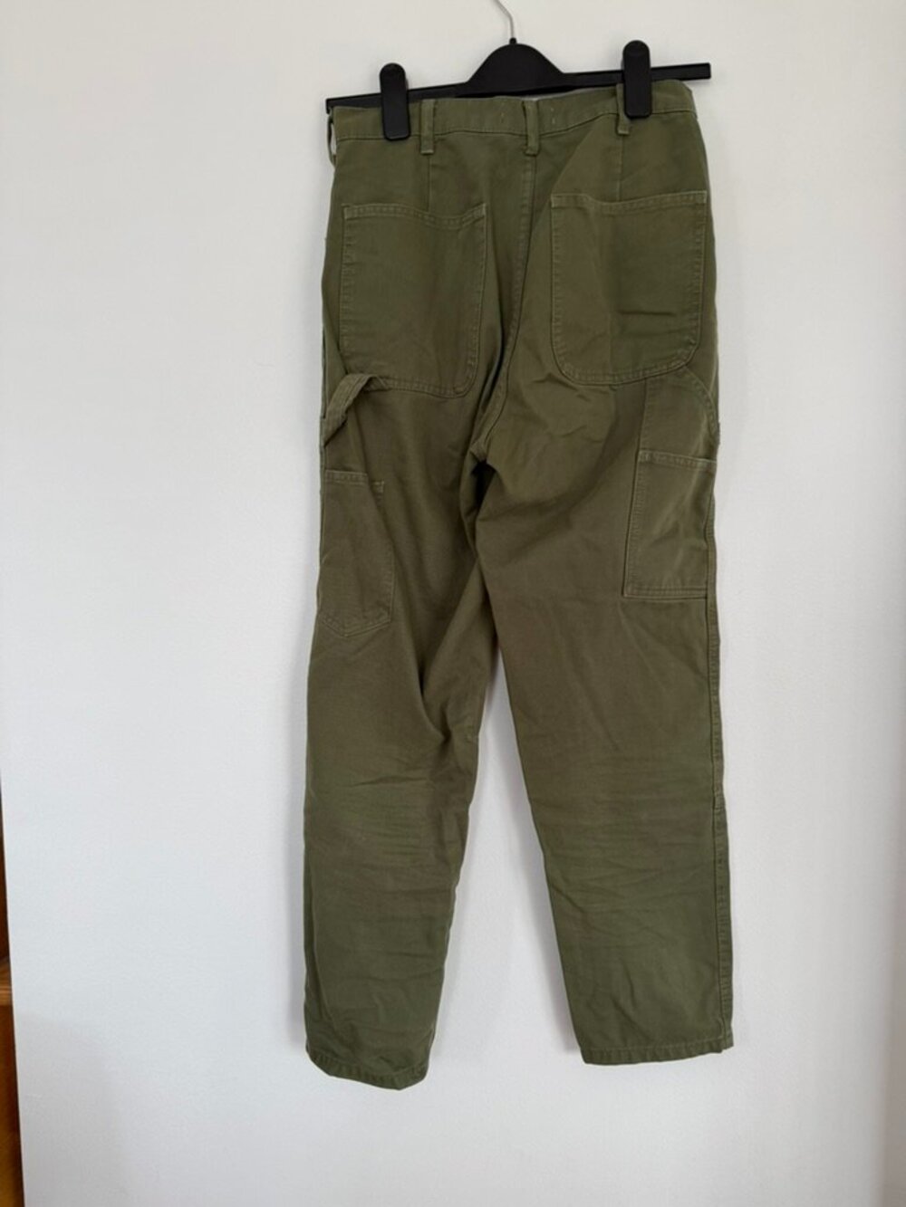Zara Olive Green Utility Cargo Pants High Waist Straight Leg Size 4 - Picture 8 of 8